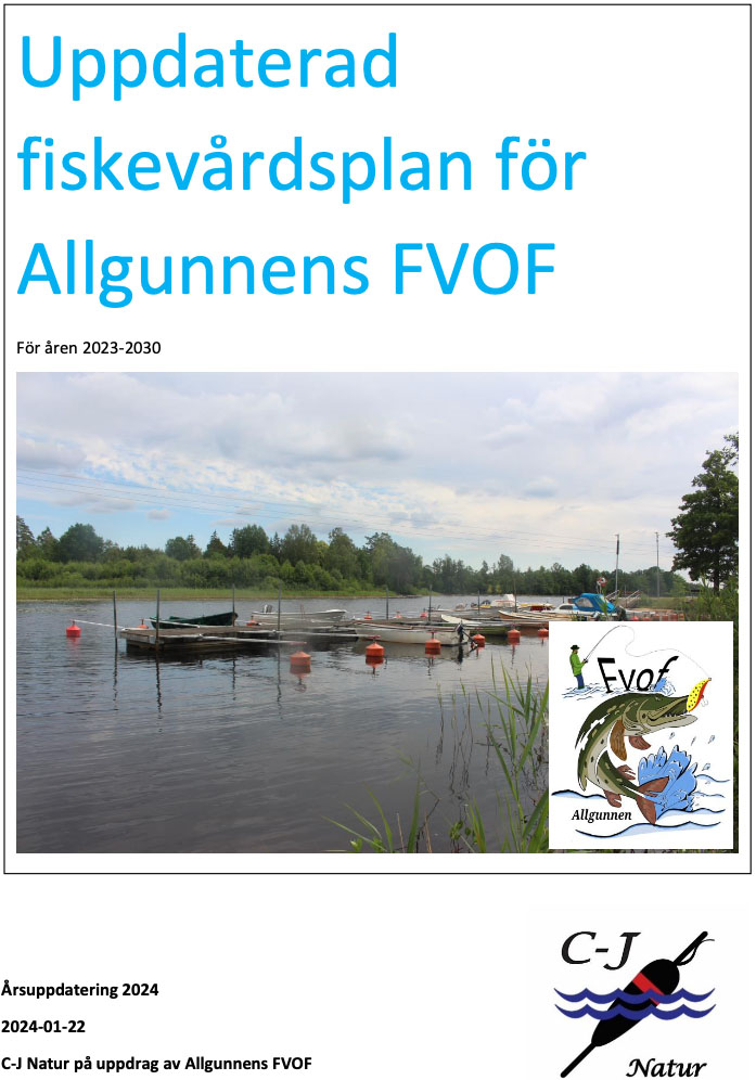 Fiskevårdsplan för Allgunnens FVO för åren 2023-2030.